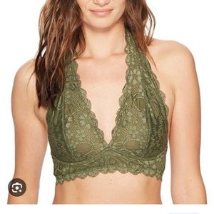 Free people galloon lace halter bralette